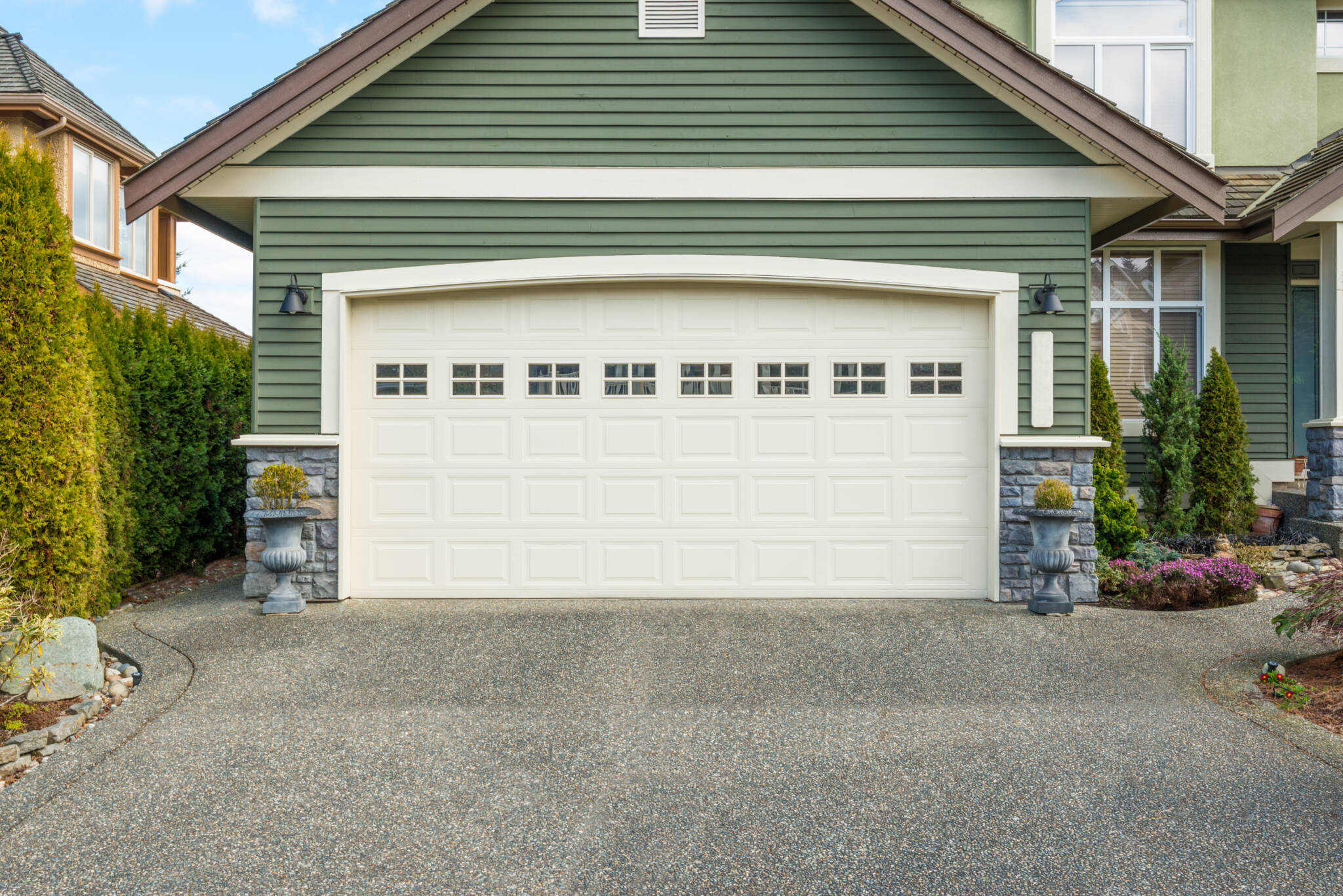 Luxury House With A Two Car Garage On A Sunny Day In Vancouver, Canada